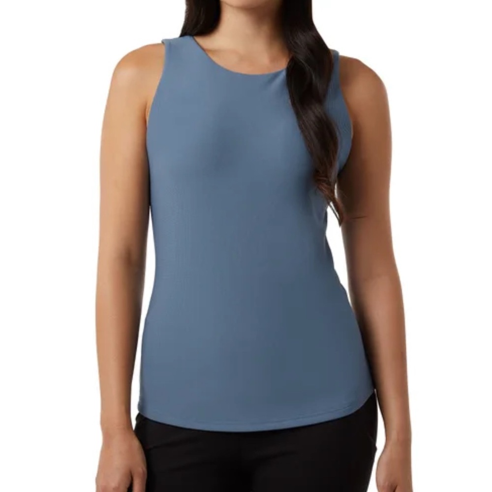 NWT 32 Degree Cool Women’s Tank with Built in Bra, Sz Med,blue